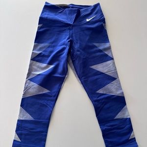 Purple Nike Dri-fit geometric pattern legging